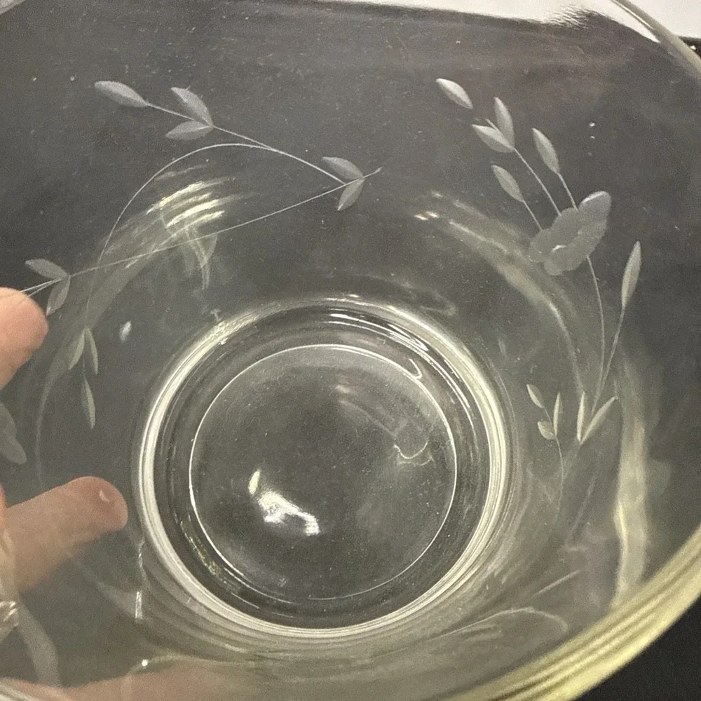 Vintage Princess Heritage House Crystal Ice Bucket Etched Floral Design 5